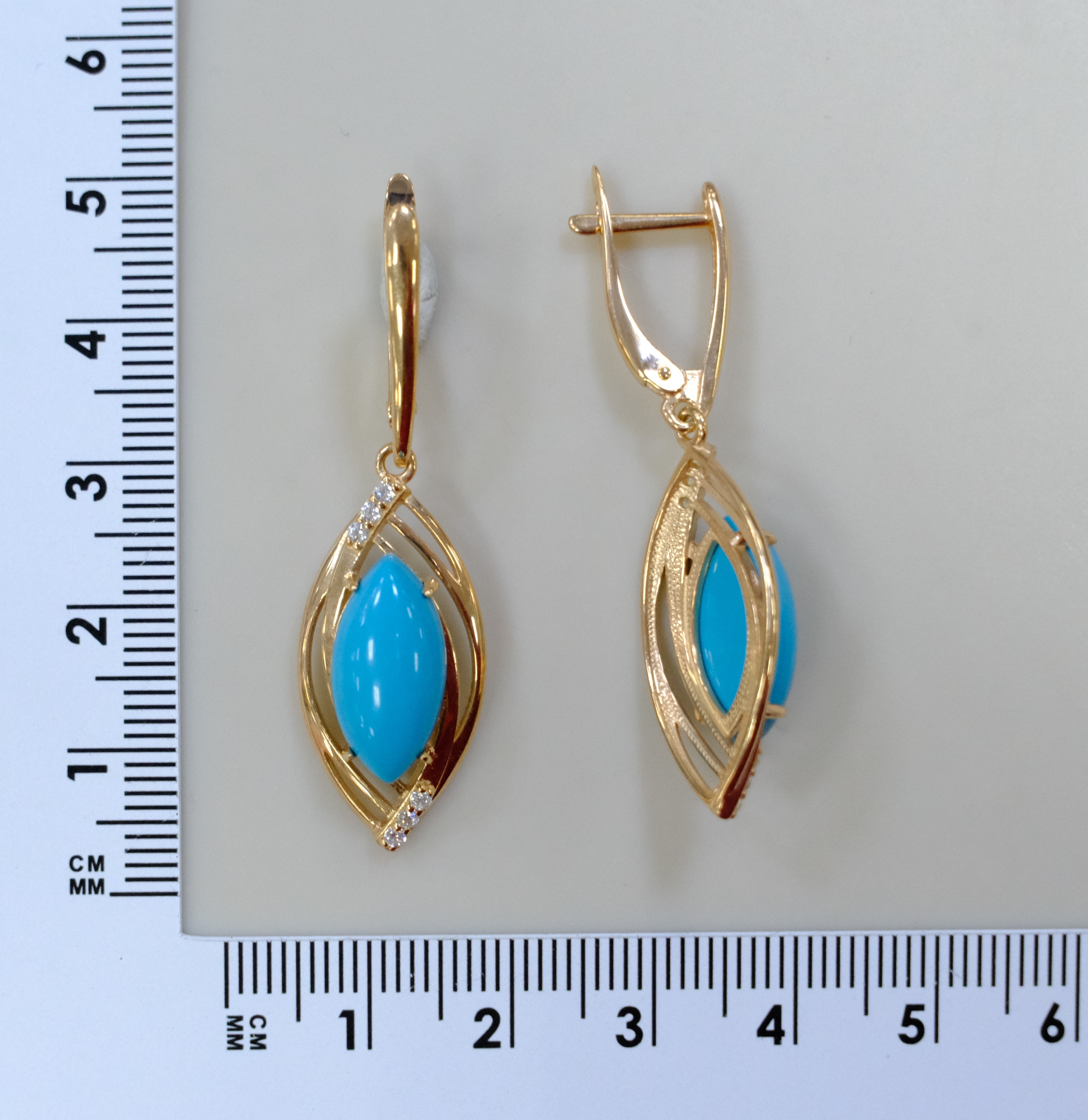 Серебряные серьги с бирюзой